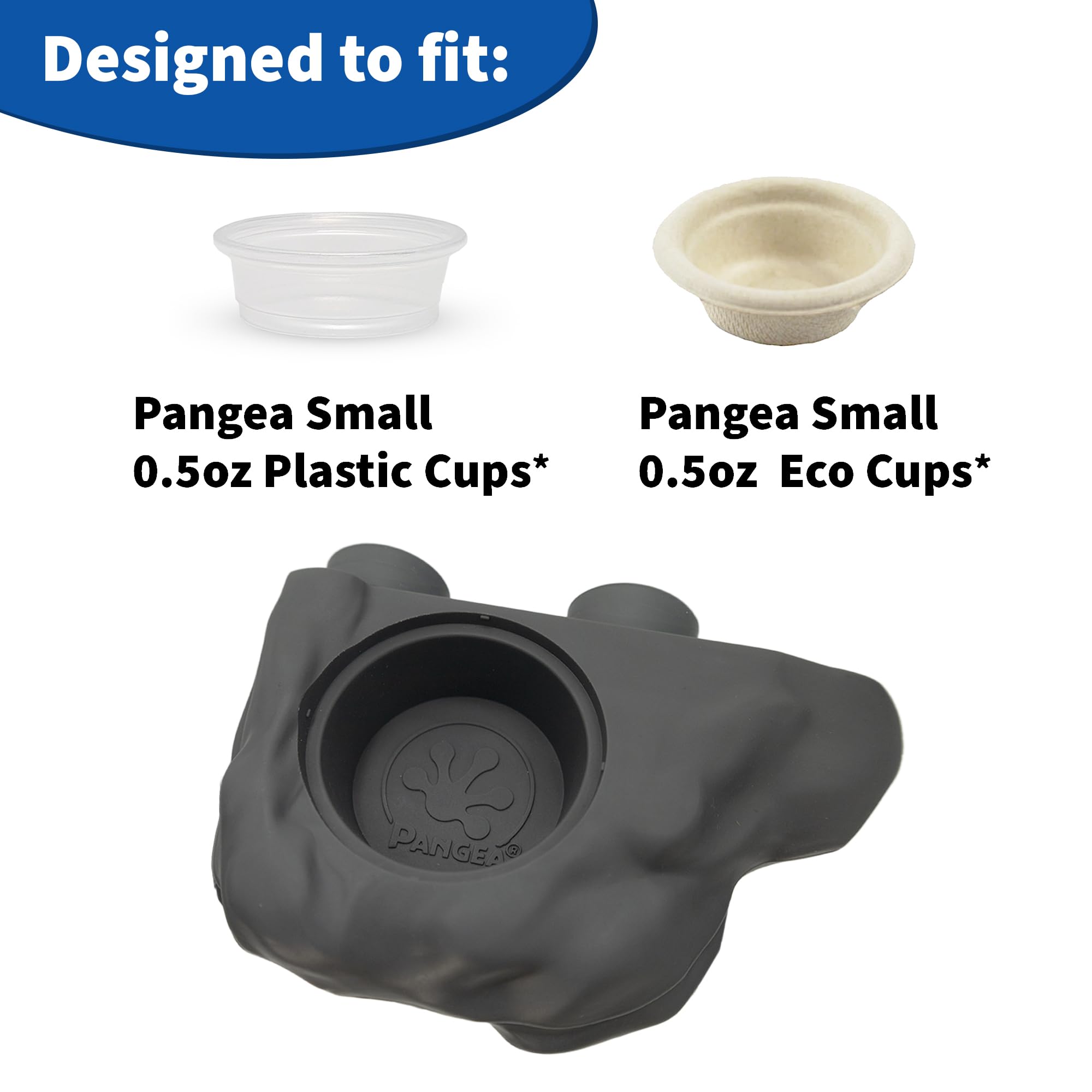 Pangea Silicone Gecko Feeding Ledge - Magnetic Mini Food Dish for Reptile Tank - 4.125 x 2.625 x 1.18 - Fits 0.5oz Cups (Black)
